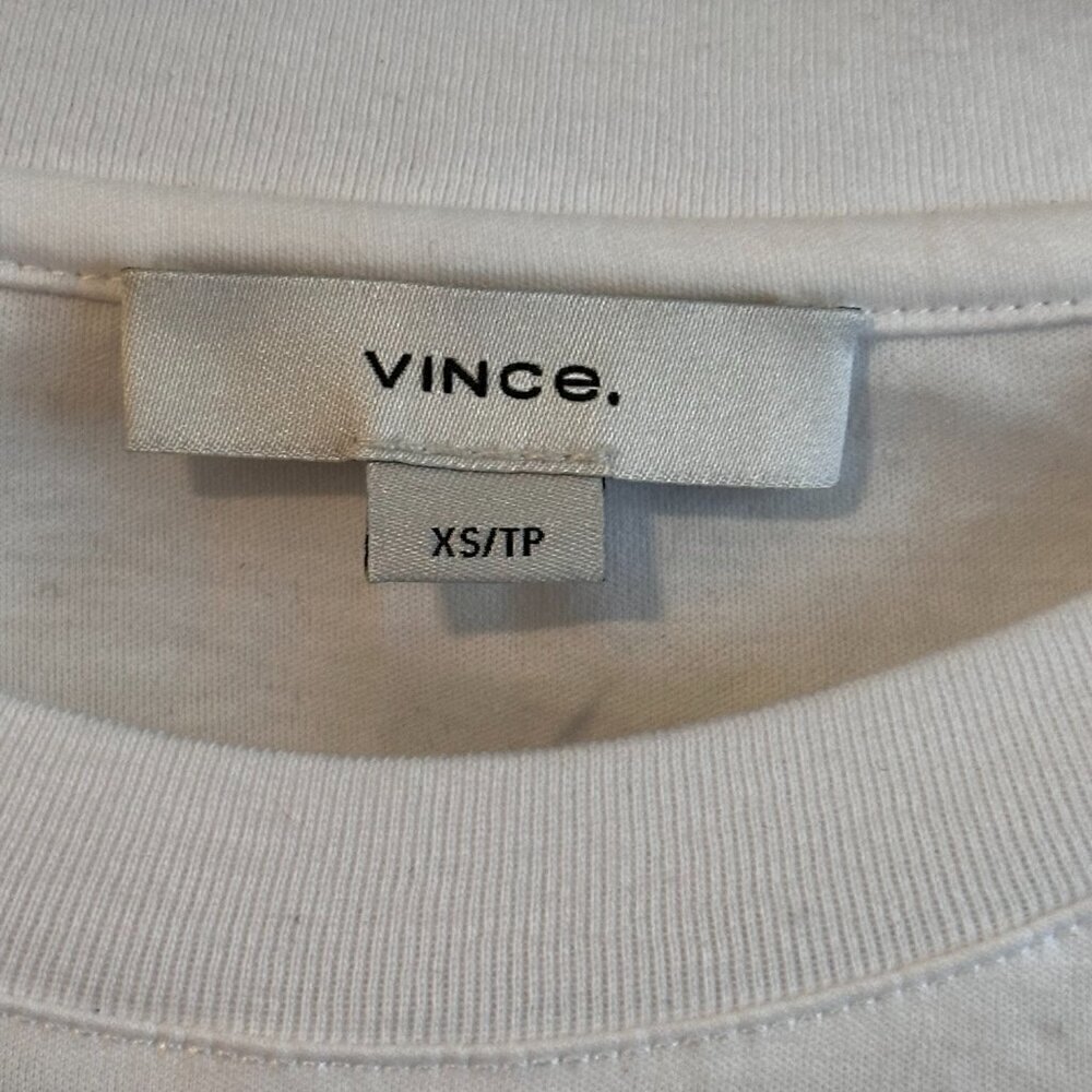 NEW Vince Tie Waist Short Sleeve Cotton Dress in White, Size X-Small - Picture 3 of 4